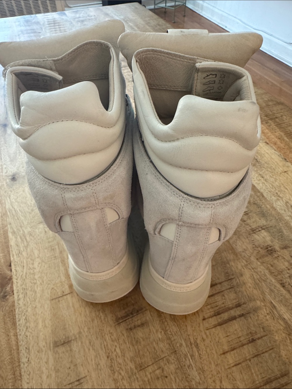 Isabel Marant Balskee White , Gray and Cream 50 MM High-Top Wedge Sneakers - Picture 8 of 12